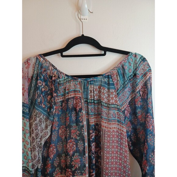 Karen Kane Blouse Size S Floral Patchwork Print Flowy Boho Lightweight Top - Picture 10 of 10